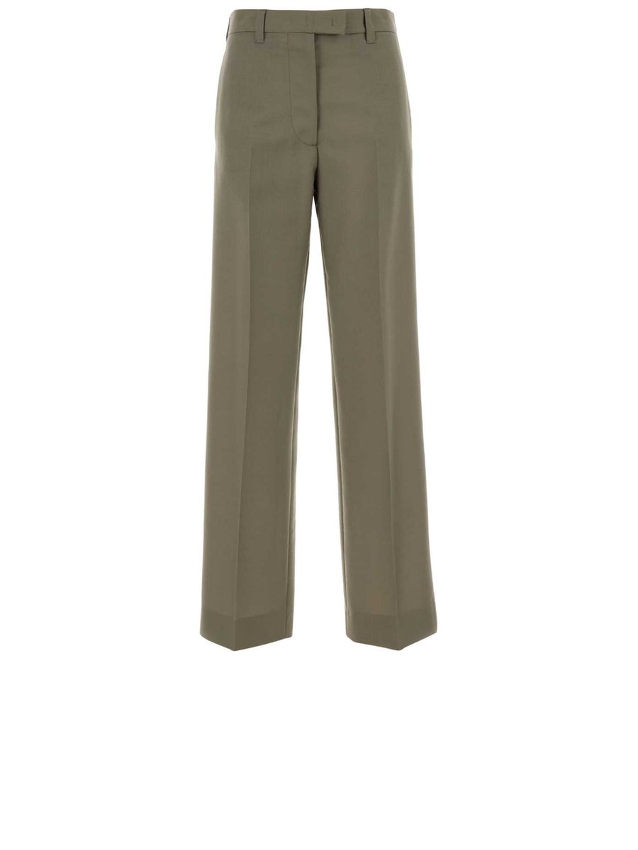 Miu Miu Pants in Green Mohair and Virgin Wool