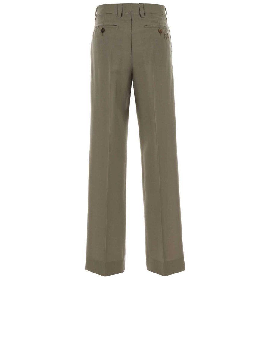 Miu Miu Pants in Green Mohair and Virgin Wool