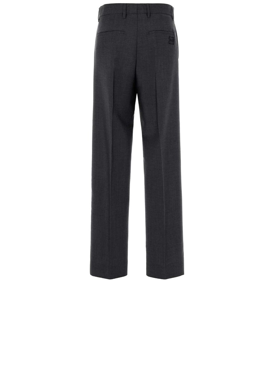Miu Miu Pants in Grey Mohair and Virgin Wool