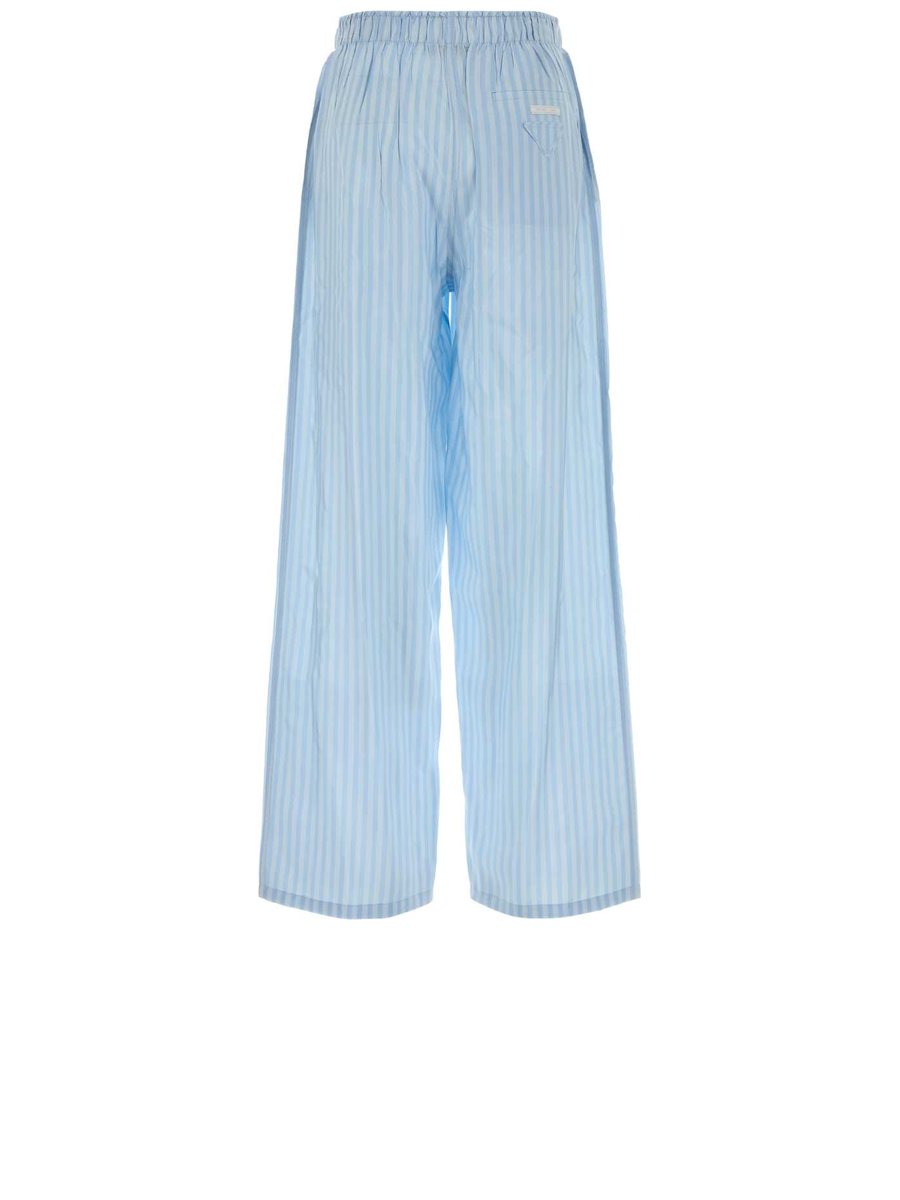 Prada Pants in Striped Silk and Trochus Niloticus