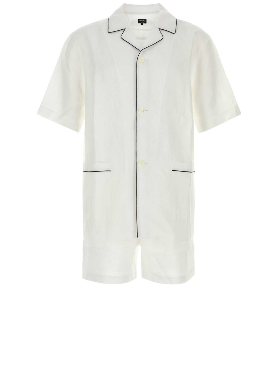 Zegna Homewear in White Linen