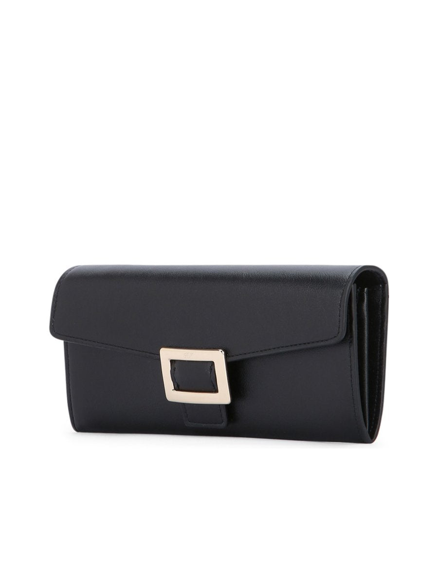 Roger Vivier Belle Vivier Small Wallet in Black Leather