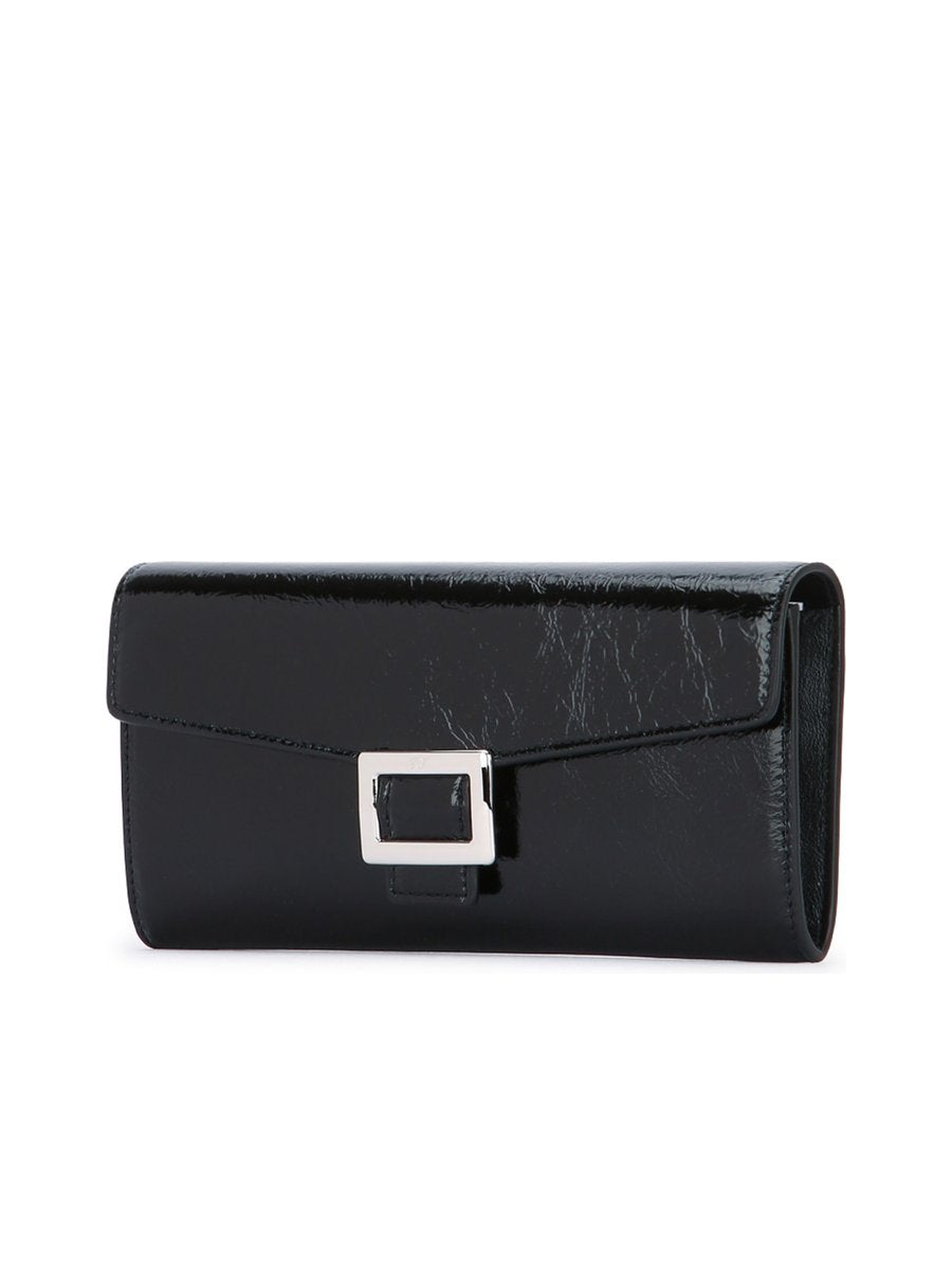 Roger Vivier Belle Vivier Wallet on Chain in Black Satin