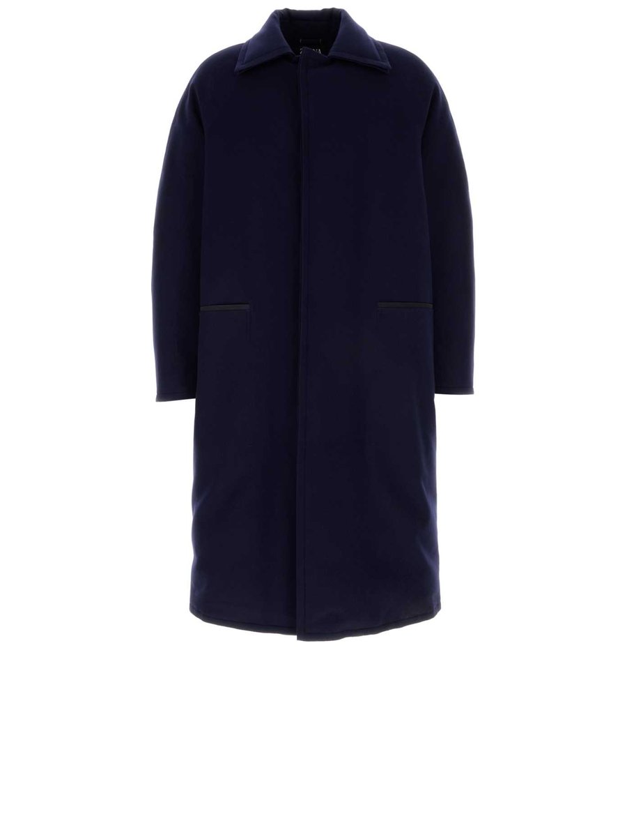 Zegna Oasi Cashmere Elements Coat in Blue Cashmere