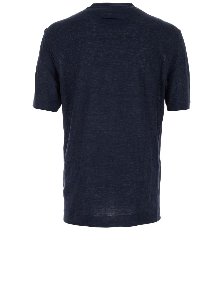 Zegna Jersey in Dark Blue Cotton