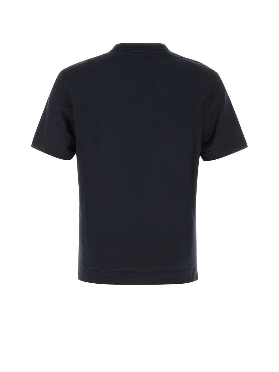 Zegna Leggerissimo T-Shirt in Blue Cotton and Silk