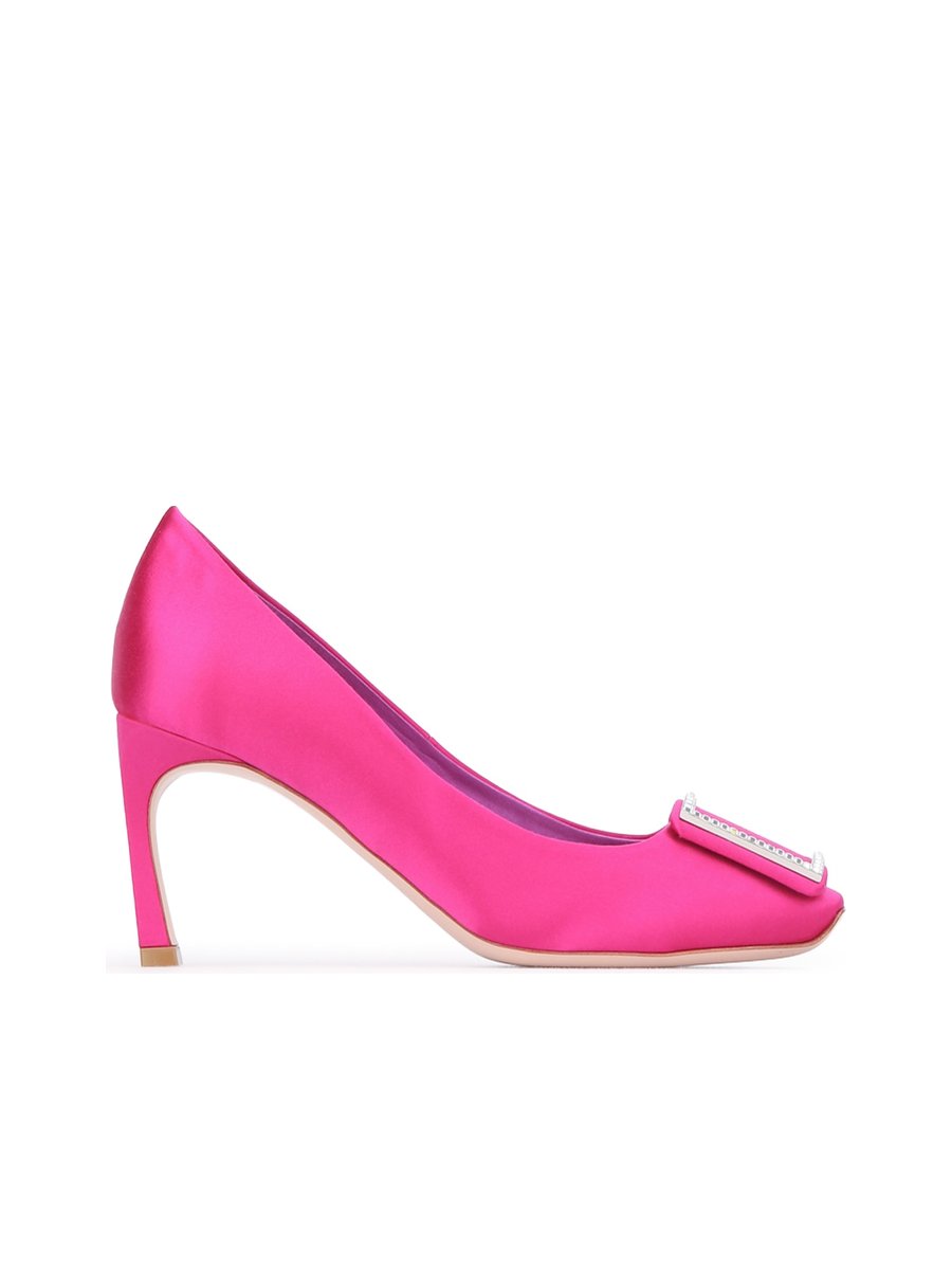 Roger Vivier Trompette Strass Pumps in Fuchsia Satin