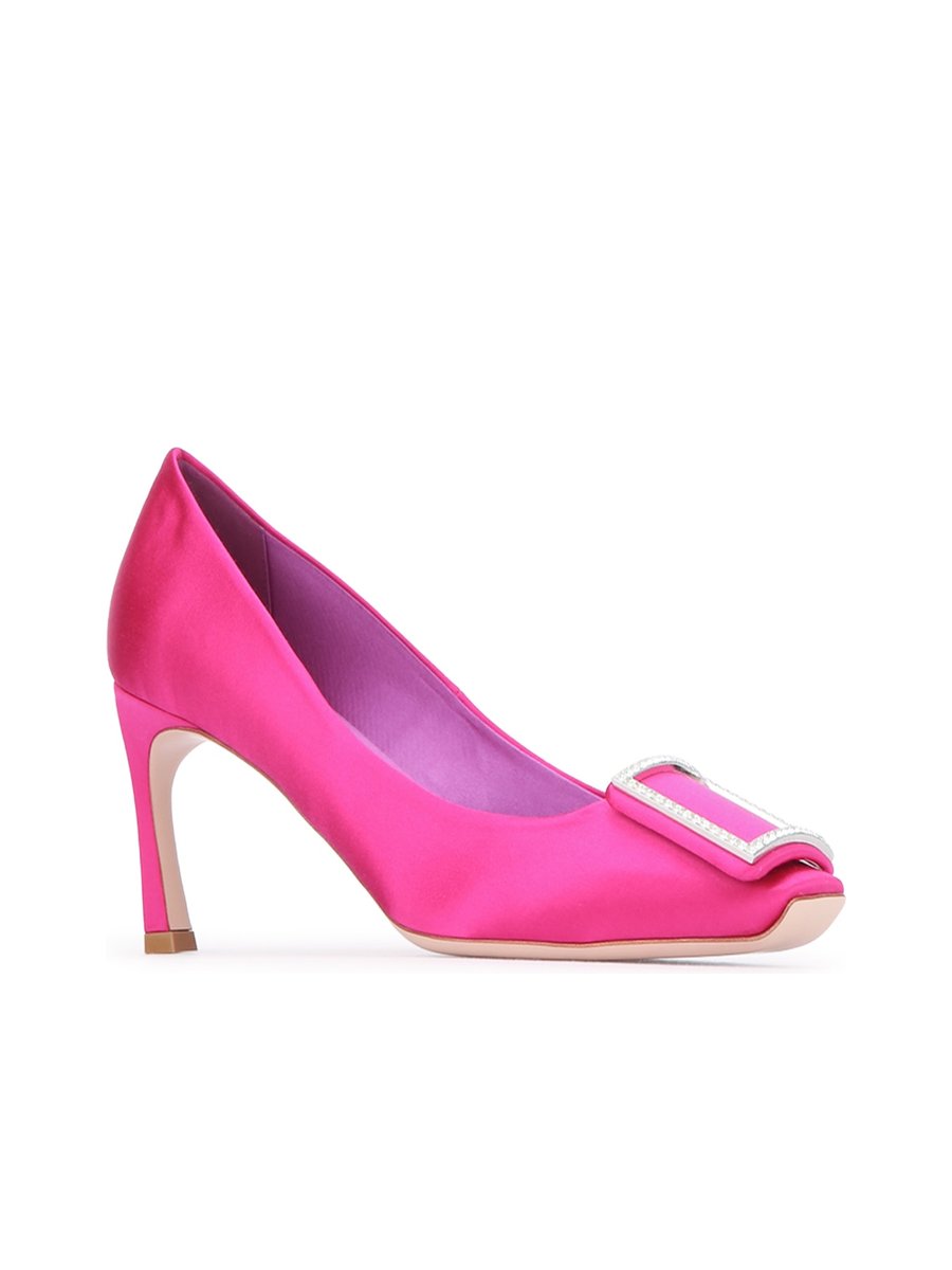 Roger Vivier Trompette Strass Pumps in Fuchsia Satin