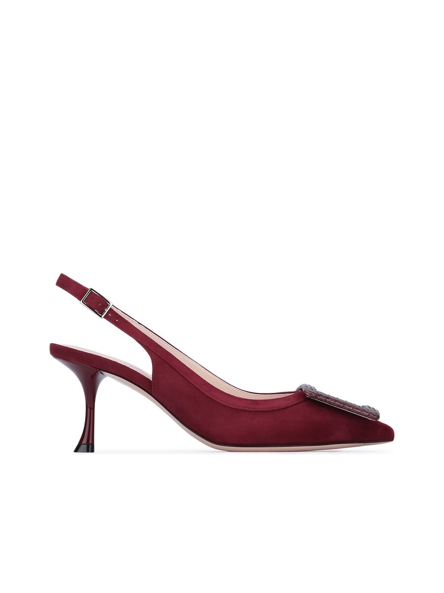 Roger Vivier Viv' In The City Slingback Pumps in Red Calfskin