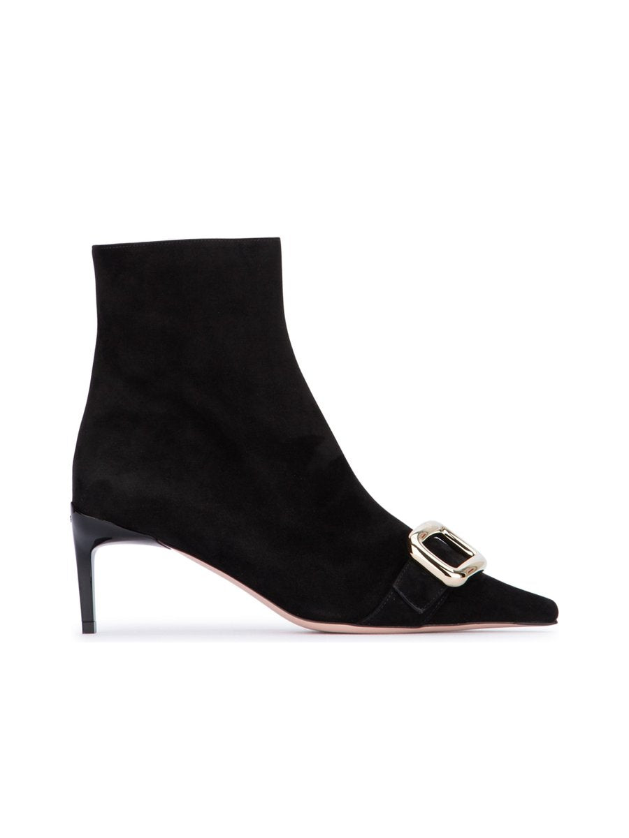 Roger Vivier Choc Bootie in Black Leather