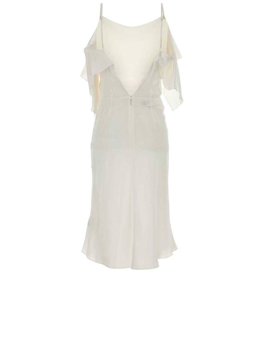 Mm6 Maison Margiela Midi Dress in White Acetate-Viscose