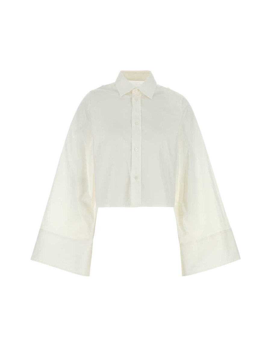 Mm6 Maison Margiela Long Sleeved Shirt in White Cotton