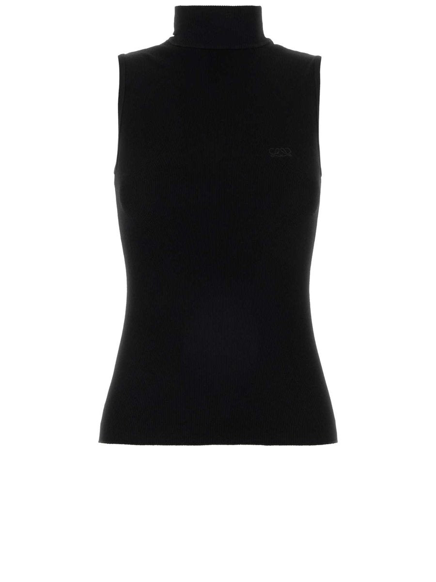 Loewe Sleeveless Top in Black Viscose Blend