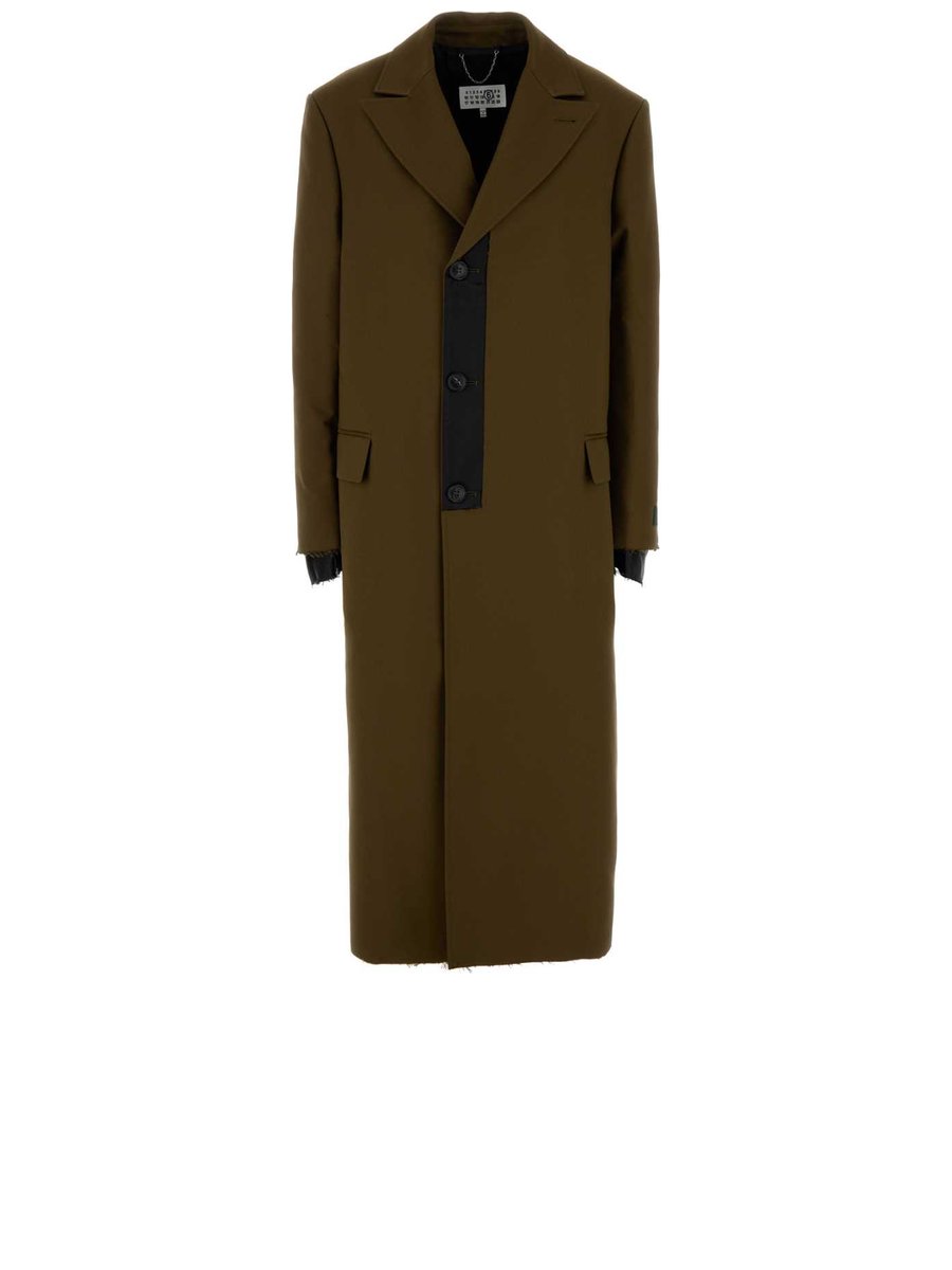 Mm6 Maison Margiela Coat in Brown Polyester