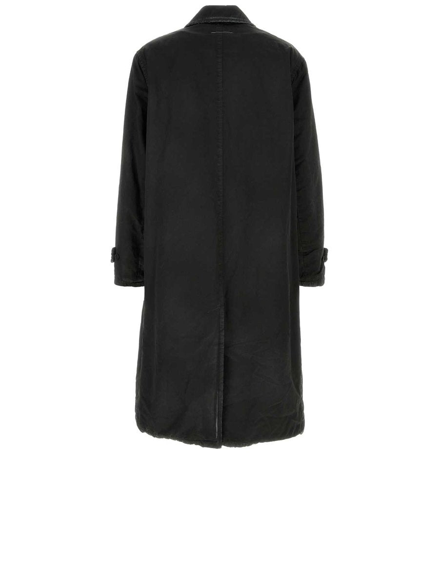 Mm6 Maison Margiela Coat in Black Cotton-Viscose