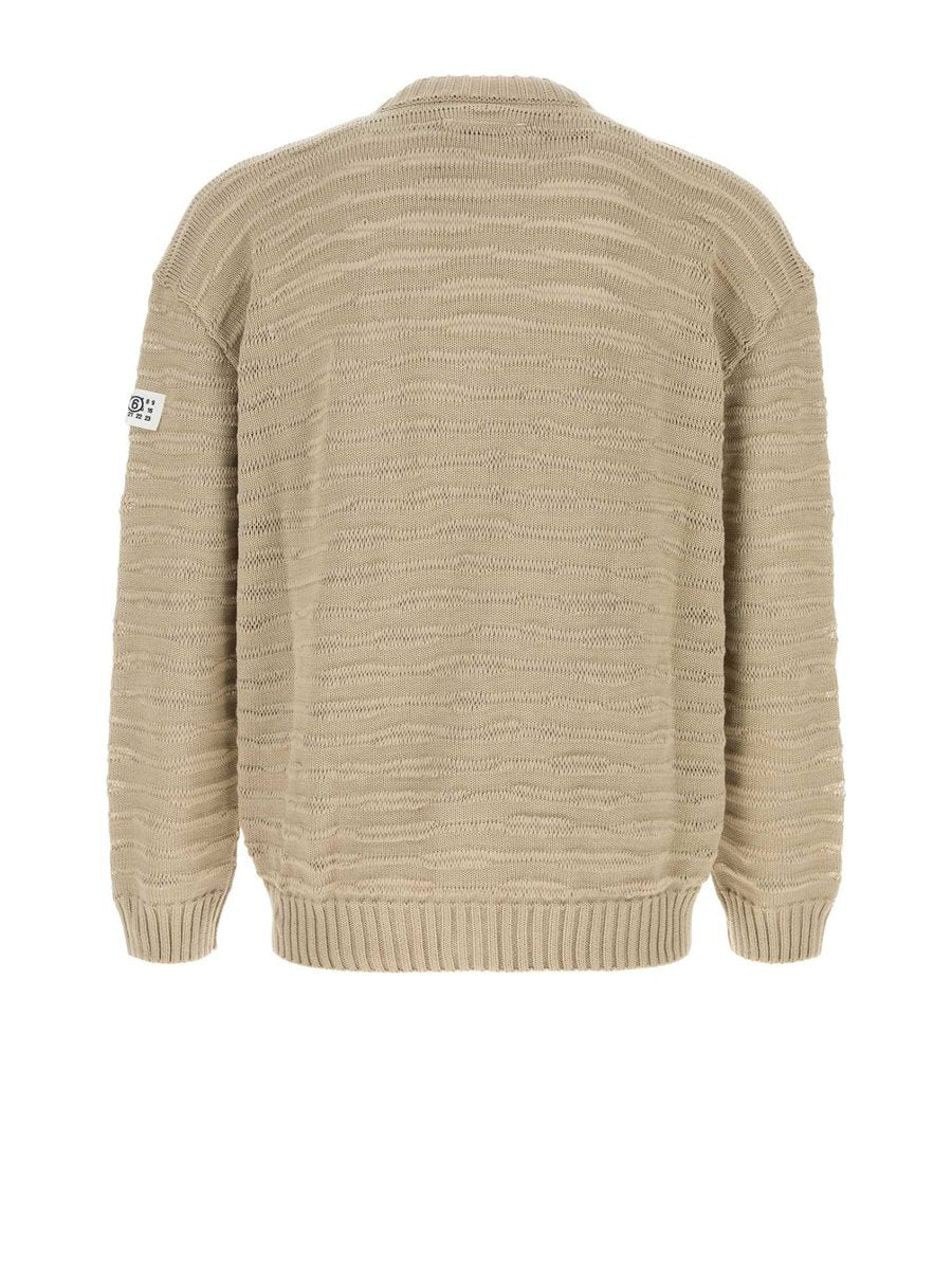 Mm6 Maison Margiela Cardigan in Beige Cotton