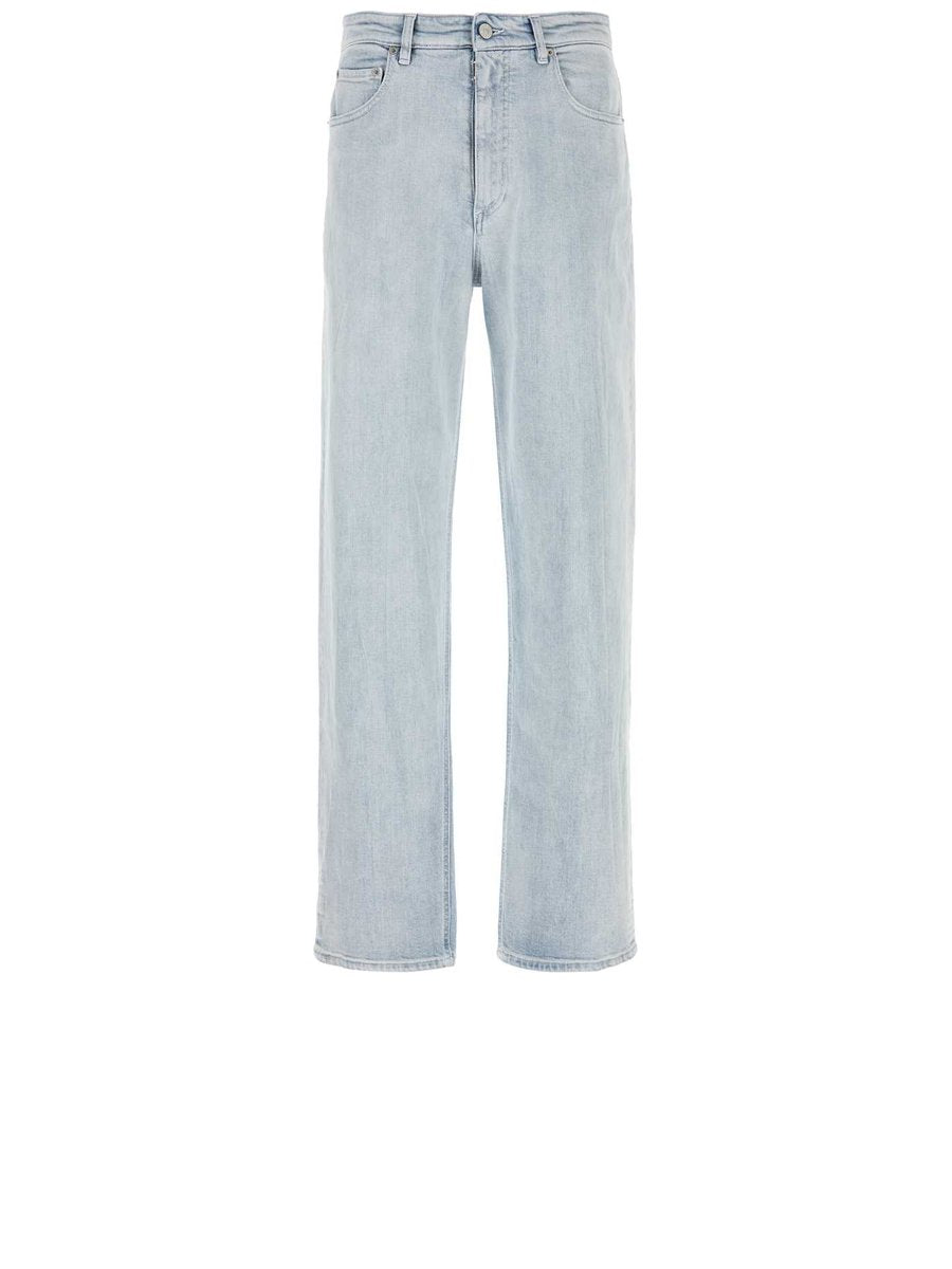 Mm6 Maison Margiela Pants in Light Blue Cotton-Elastane