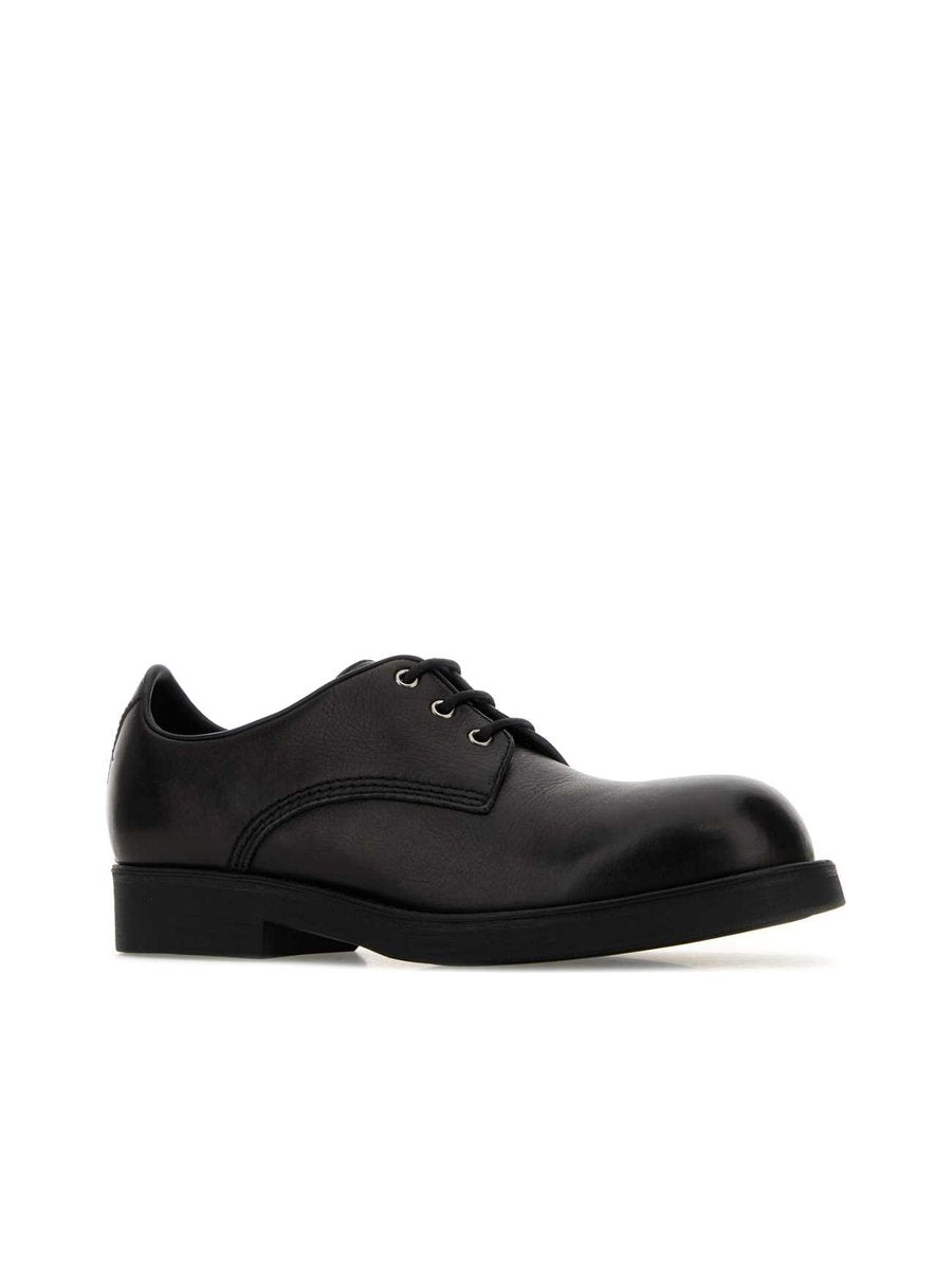 Mm6 Maison Margiela Derby Shoes in Black Cowhide Leather