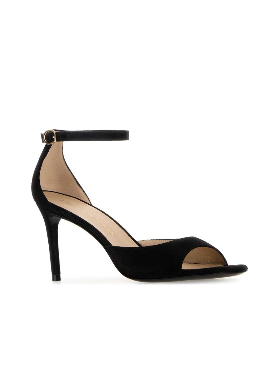 Stuart Weitzman Nudistia Sandal in Black Suede