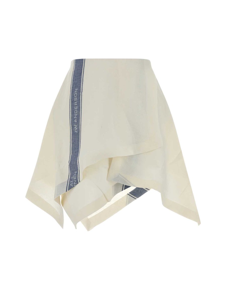 JW Anderson Panel Skirt in White Linen