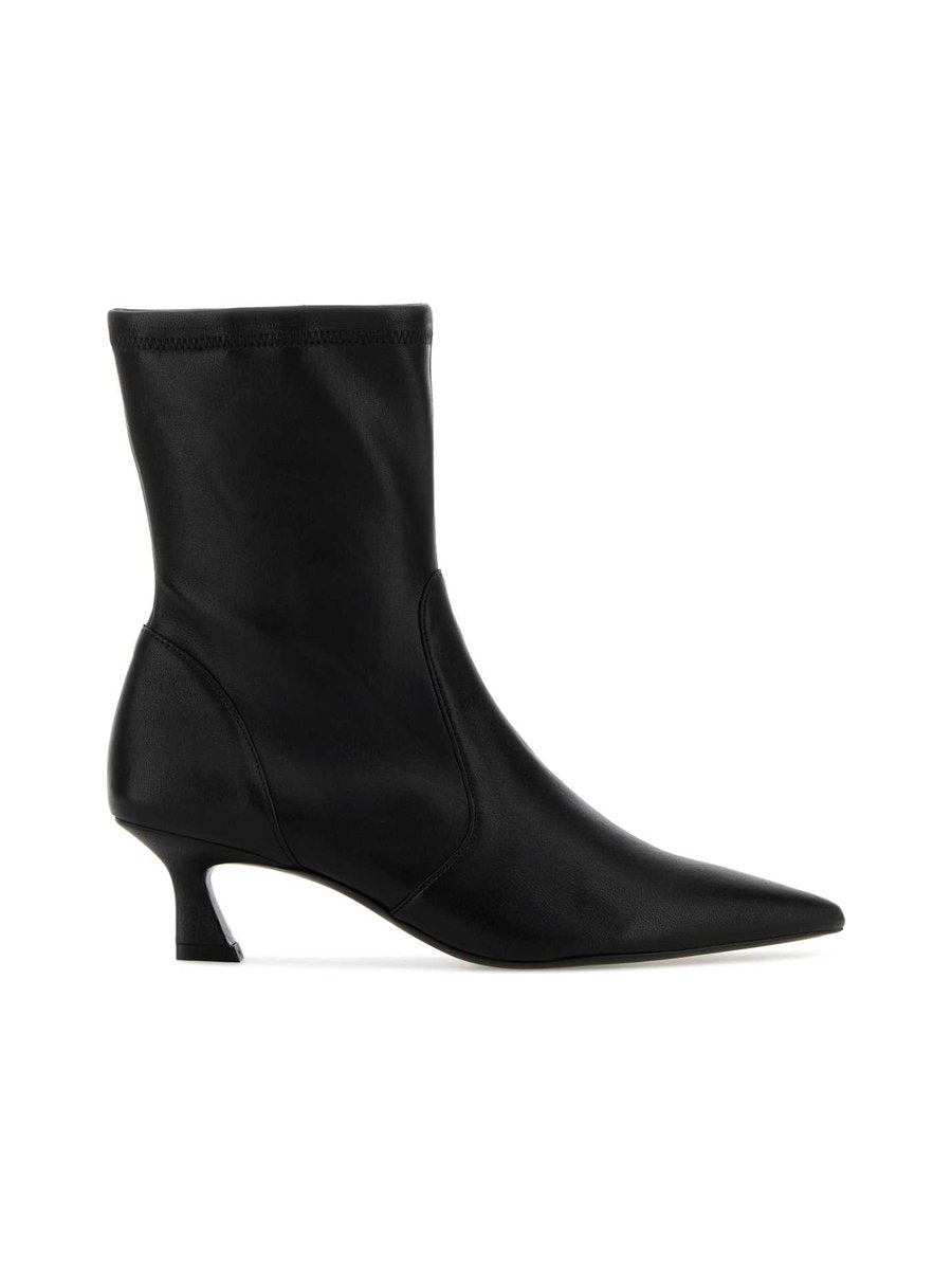 Stuart Weitzman Vinnie Bootie in Black Leather
