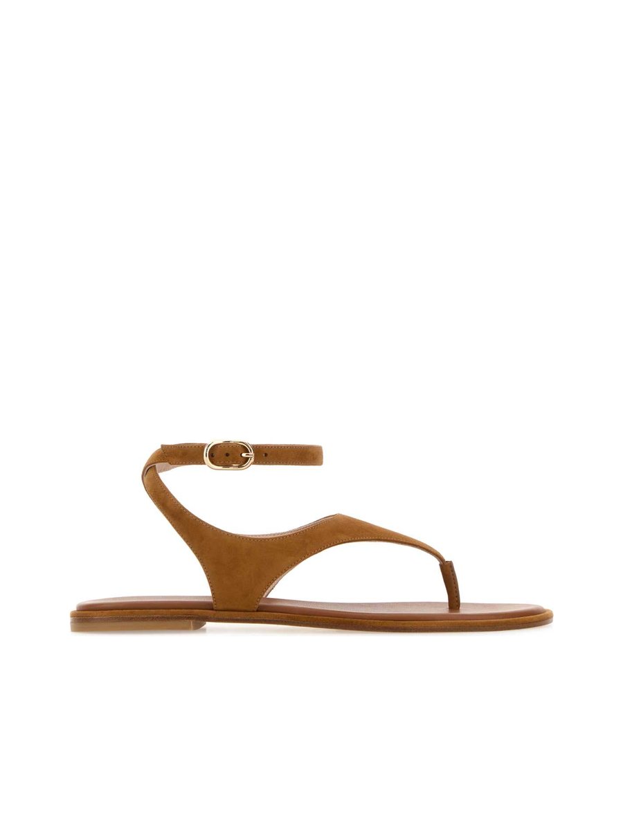Stuart Weitzman Marley Sandal in Camel Suede