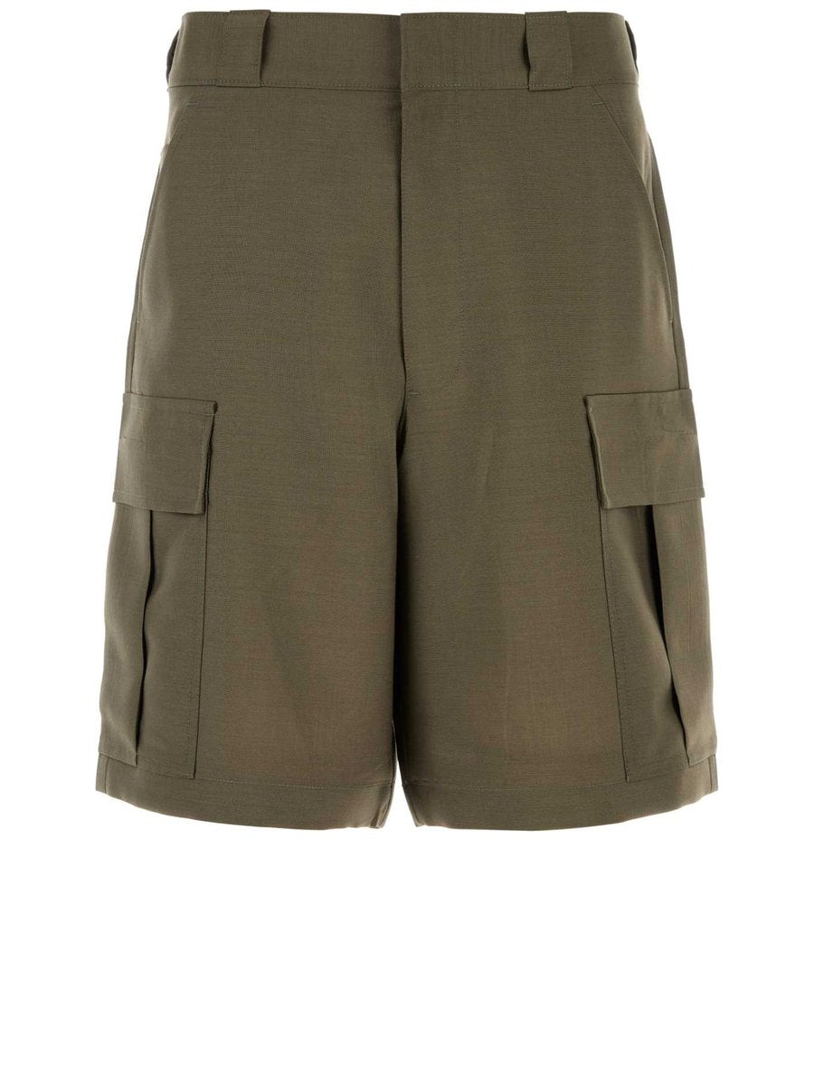 Prada Pants in Green Mohair and Virgin Wool