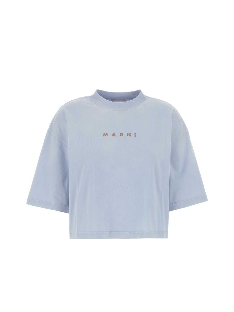 Marni T-Shirt in Light Blue Cotton