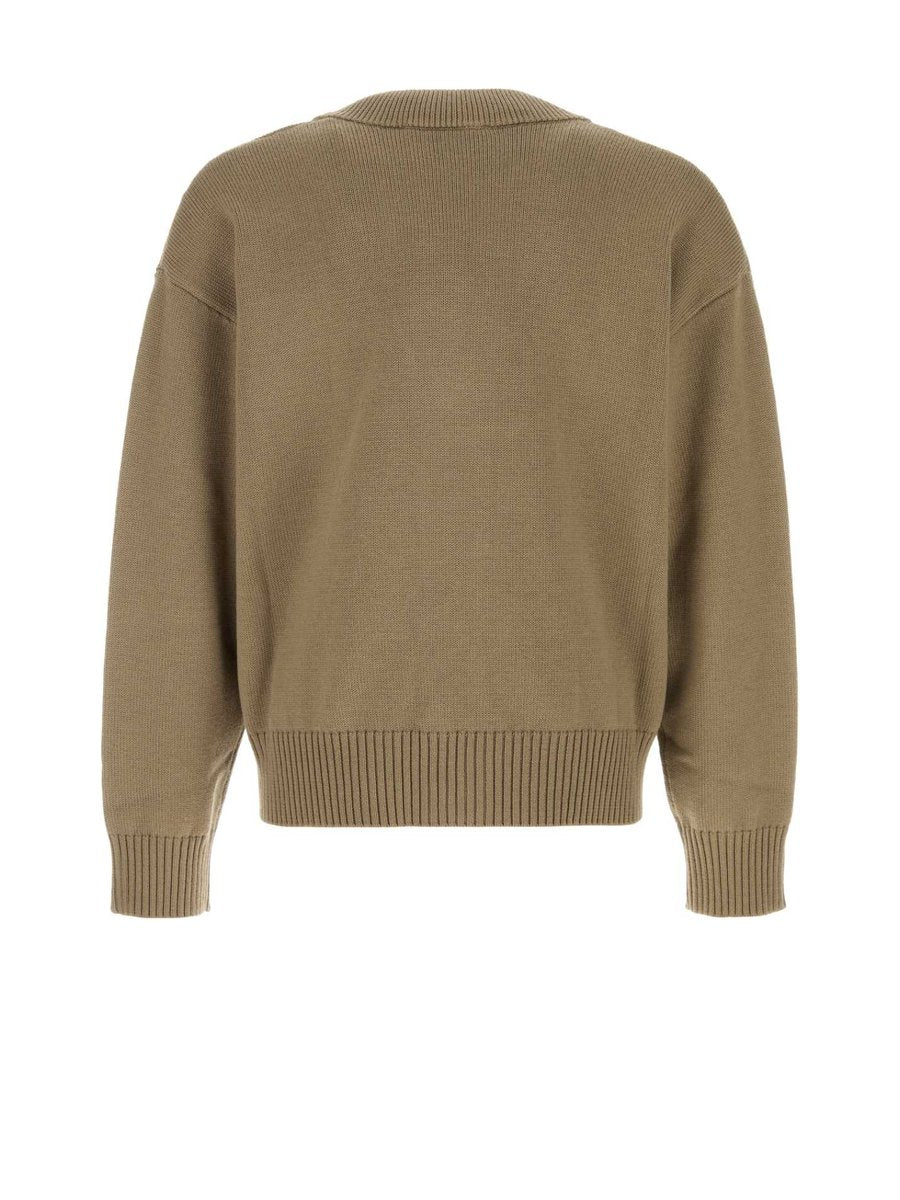 Ami Cardigan in Beige Virgin Wool and Cotton