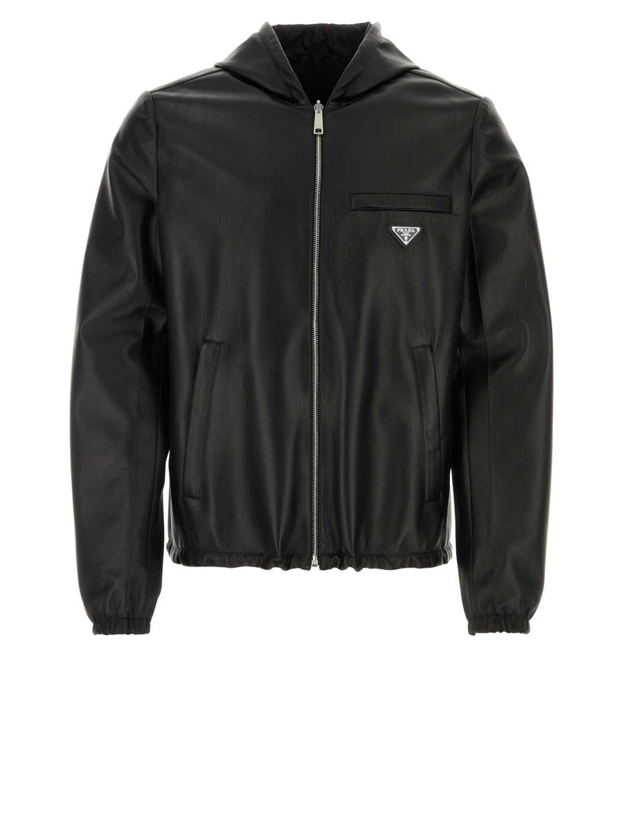 Prada Leather Top in Black Lambskin
