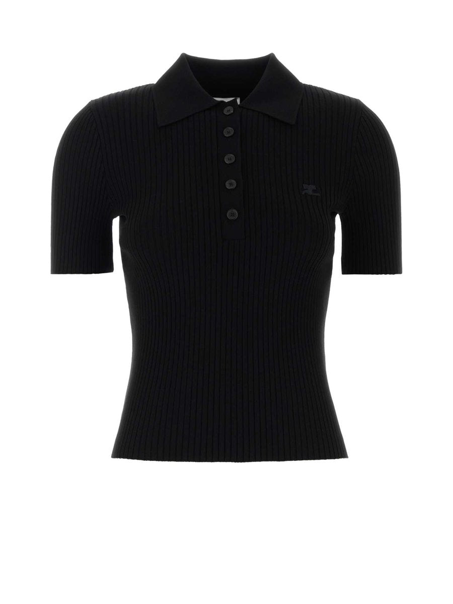 Courreges Polo in Black Viscose Blend