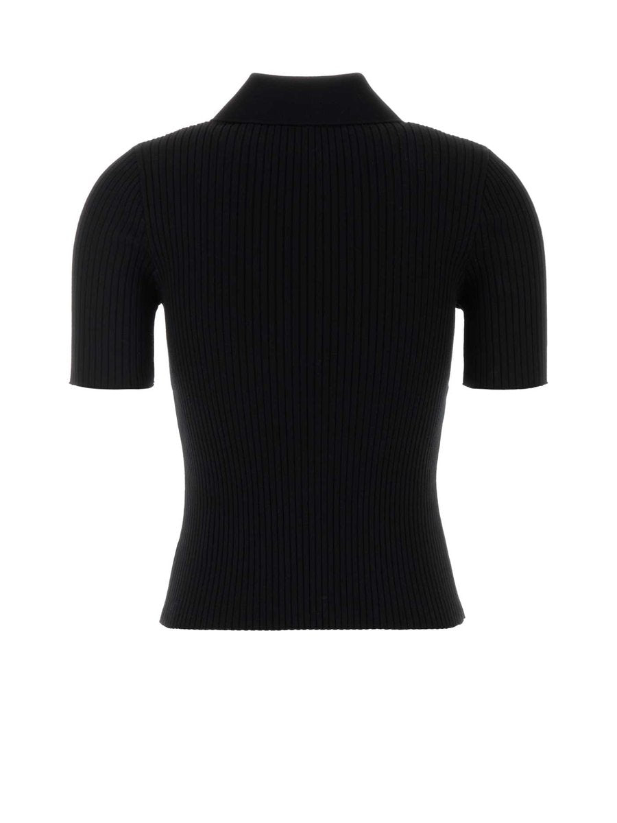 Courreges Polo in Black Viscose Blend