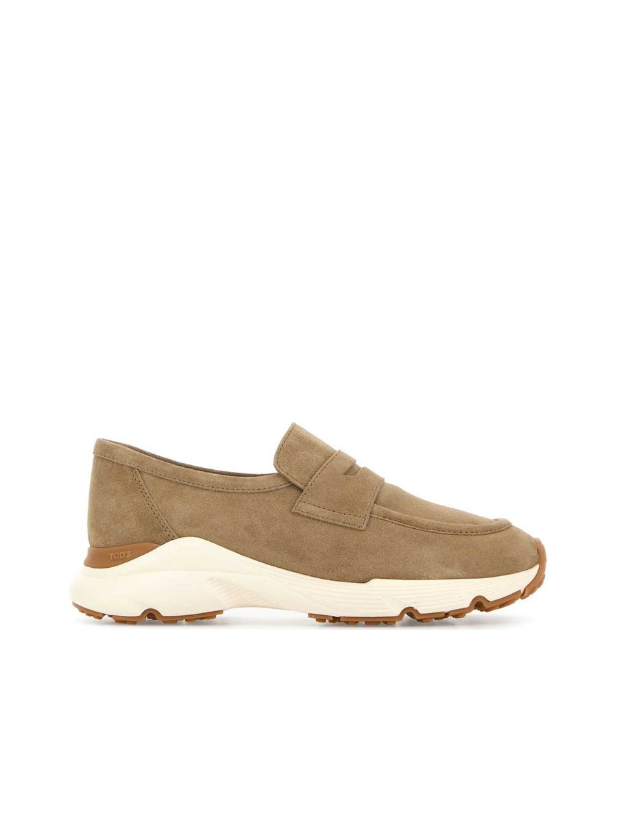 Tod's Sport Run C Moccasins in Grey Calfskin