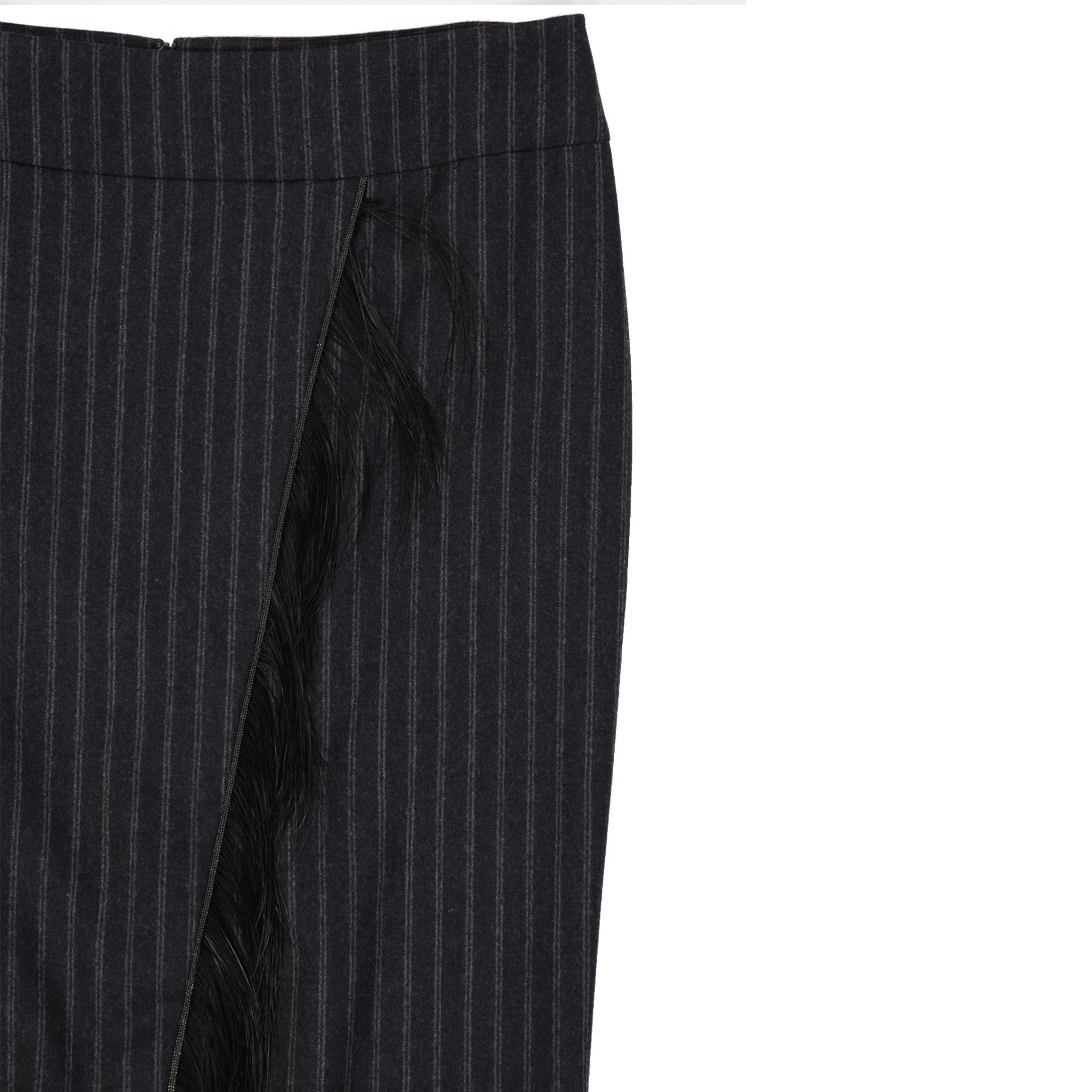 Brunello Cucinelli Wool Striped Skirt